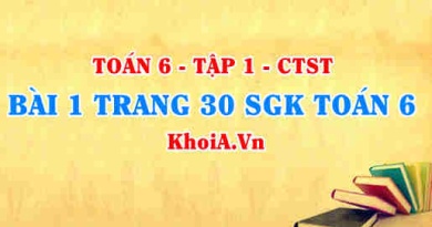 Bài 1 trang 30 SGK Toán 6 Tập 1 Chân trời sáng tạo